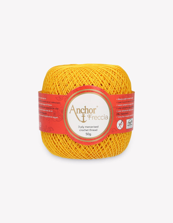 Anchor Freccia 12 Crochet Yarn 3ply 50g Ball - Dark Yellow (8298)
