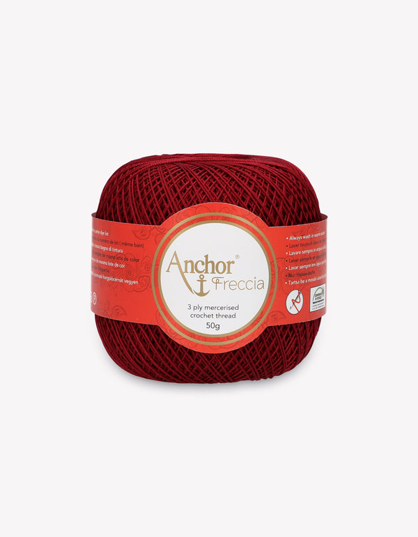 Anchor Freccia 16 Crochet Yarn 3ply 50g Ball - Wine Red (0044)