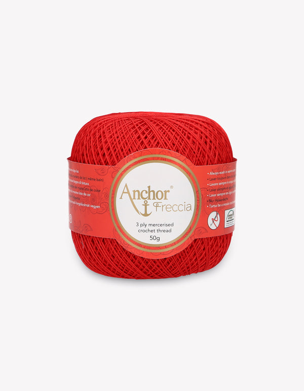 Anchor Freccia 16 Crochet Yarn 3ply 50g Ball - Red (0046)
