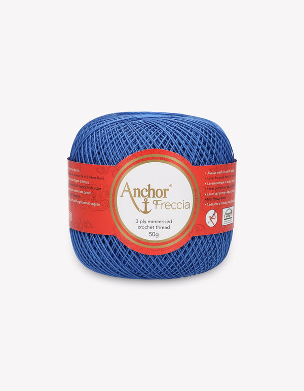 Anchor Freccia 16 Crochet Yarn 3ply 50g Ball - Mid Blue (0142)