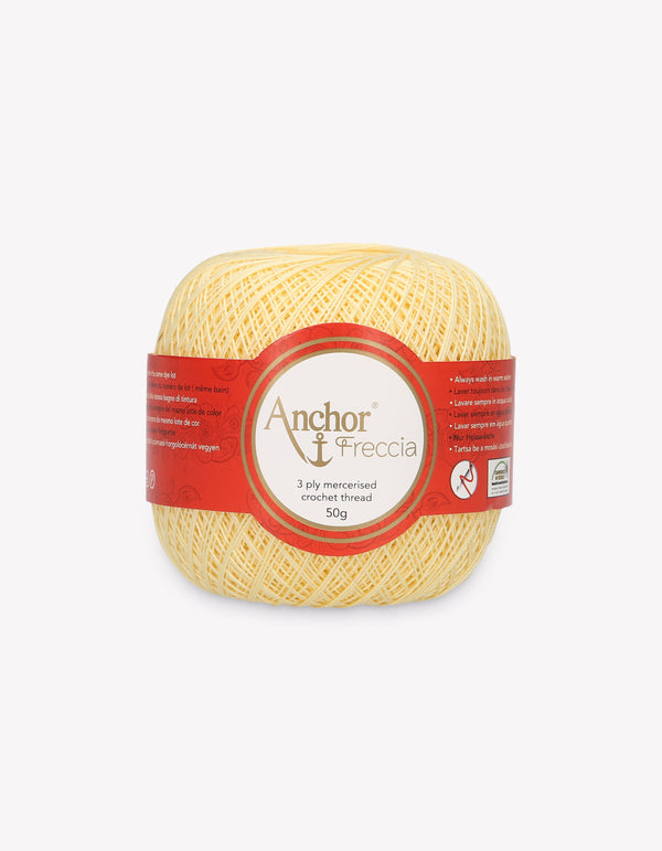 Anchor Freccia 16 Crochet Yarn 3ply 50g Ball - Cream Yellow (0300)