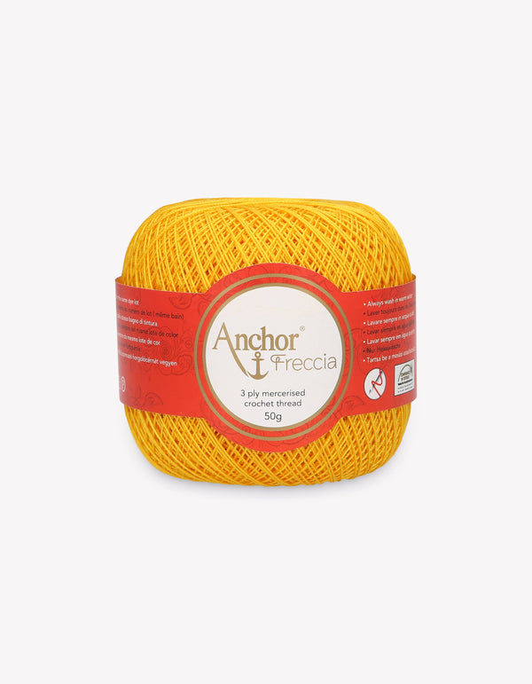 Anchor Freccia 16 Crochet Yarn 3ply 50g Ball - Dark Yellow (8298)