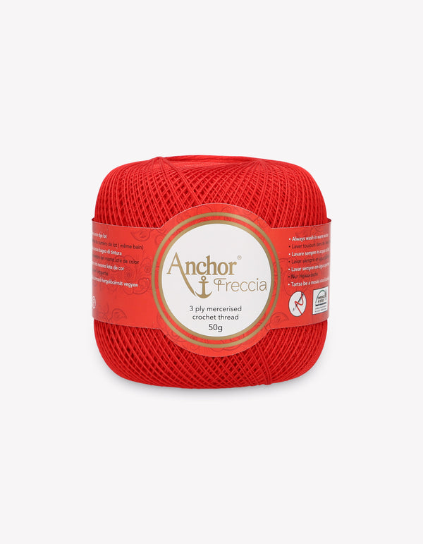 Anchor Freccia 20 Crochet Yarn 3ply 50g Ball - Red (0046)