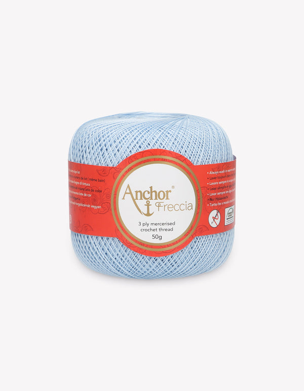 Anchor Freccia 20 Crochet Yarn 3ply 50g Ball - Pale Blue (0128)