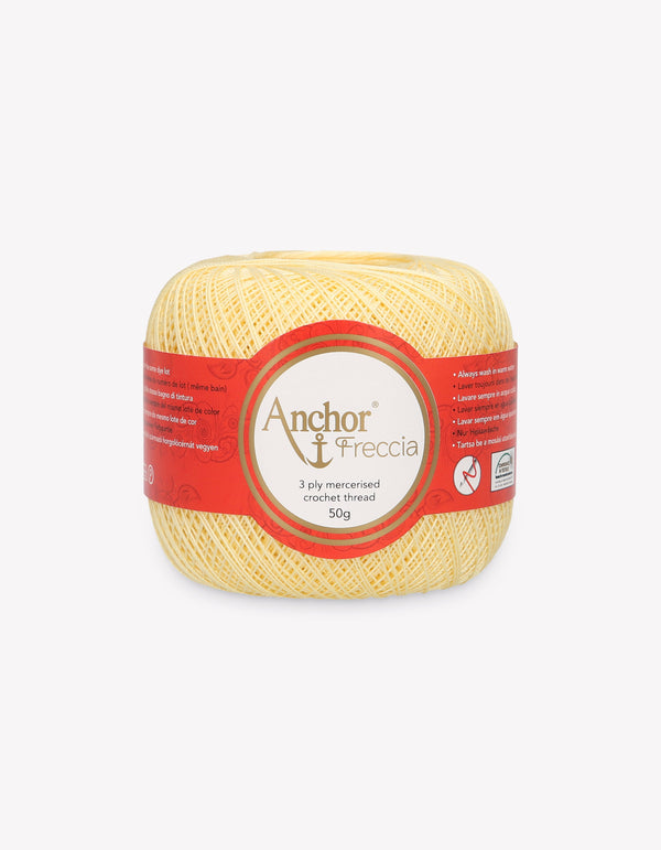 Anchor Freccia 20 Crochet Yarn 3ply 50g Ball - Pale Yellow (0300)