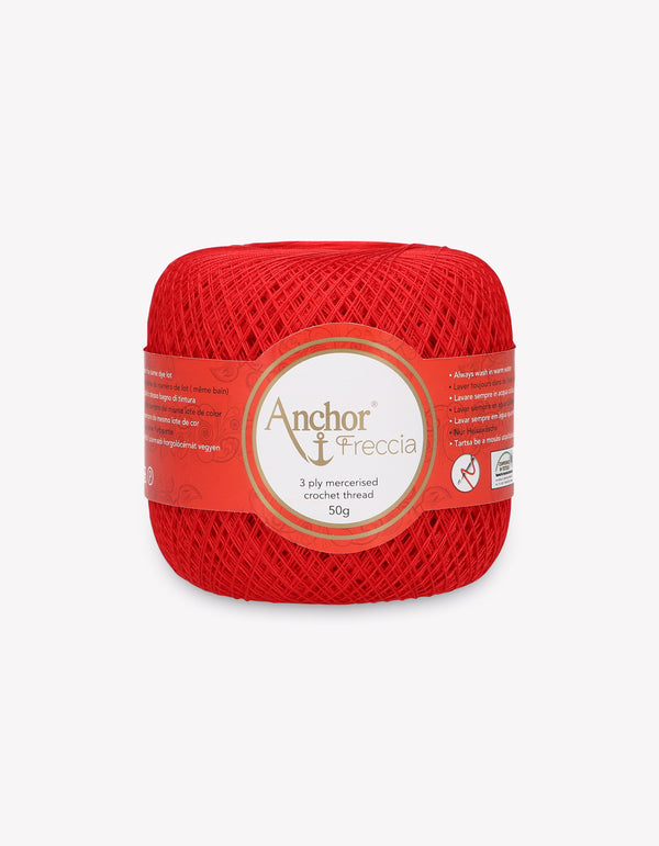 Anchor Freccia 25 Crochet Yarn 3ply 50g Ball - Red (0046)