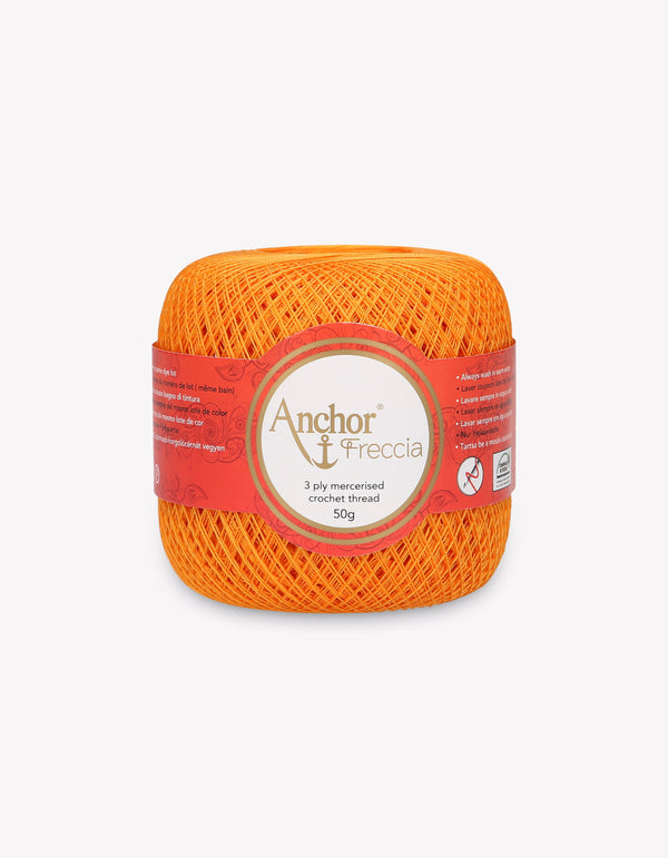 Anchor Freccia 25 Crochet Yarn 3ply 50g Ball - Orange (0314)
