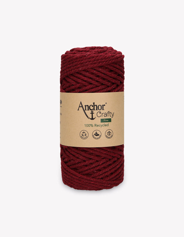 Anchor Crafty Fine 3mm Yarn 250g - Burgundy (0119)