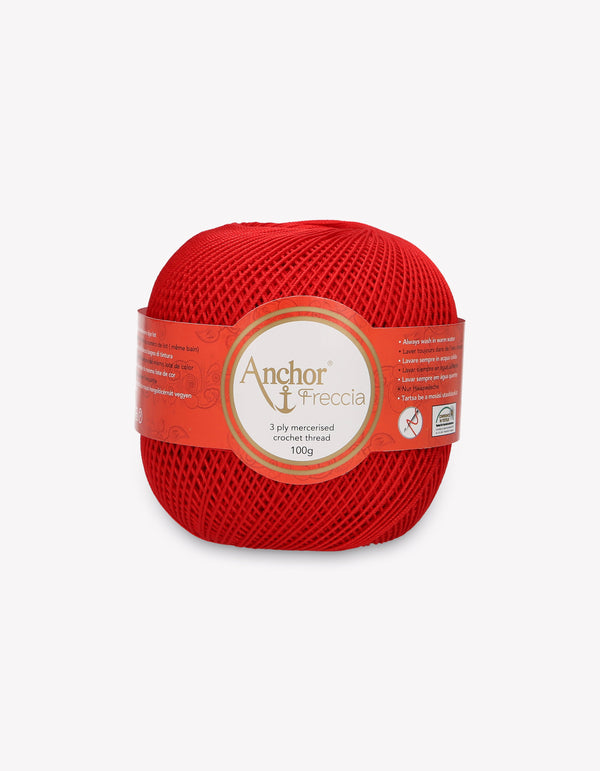 Anchor Freccia 6 Crochet Yarn 3ply 100g Ball - Red (0046)