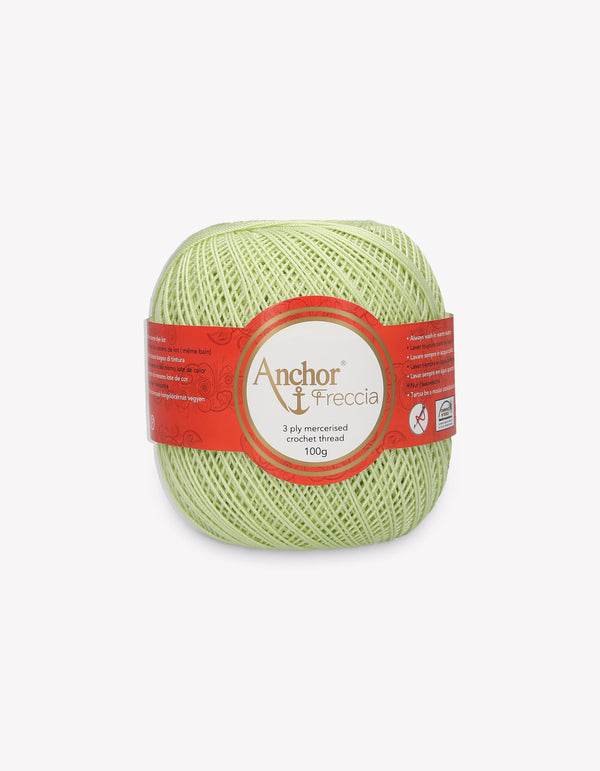 Anchor Freccia 6 Crochet Yarn 3ply 100g Ball - Pale Lime Green (0259)