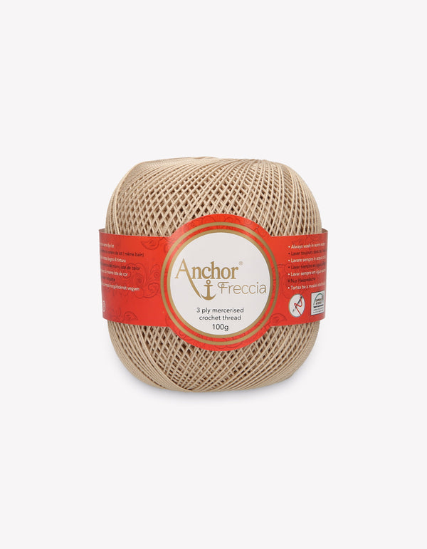 Anchor Freccia 6 Crochet Yarn 3ply 100g Ball - Beige Brown (0286)