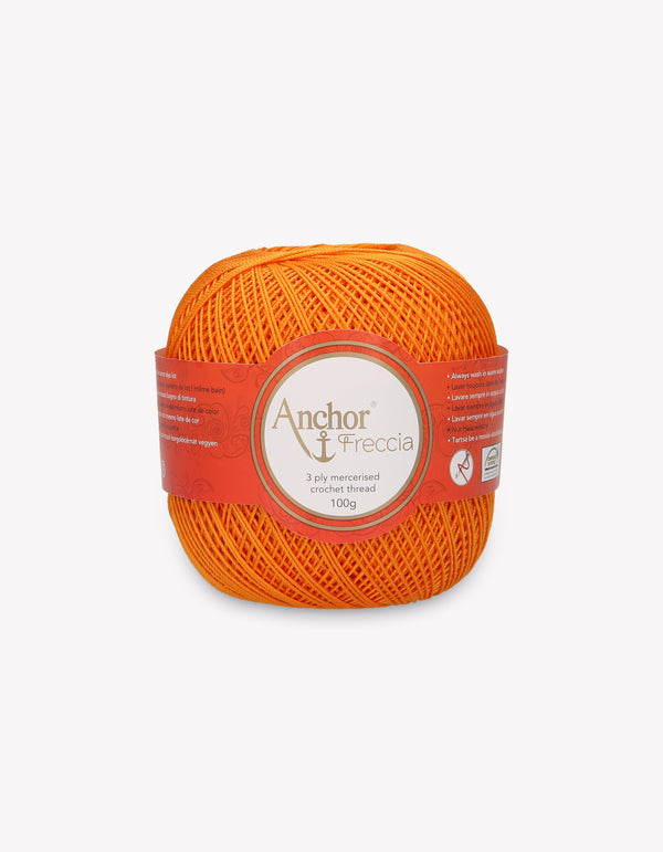 Anchor Freccia 6 Crochet Yarn 3ply 100g Ball - Orange (0314)