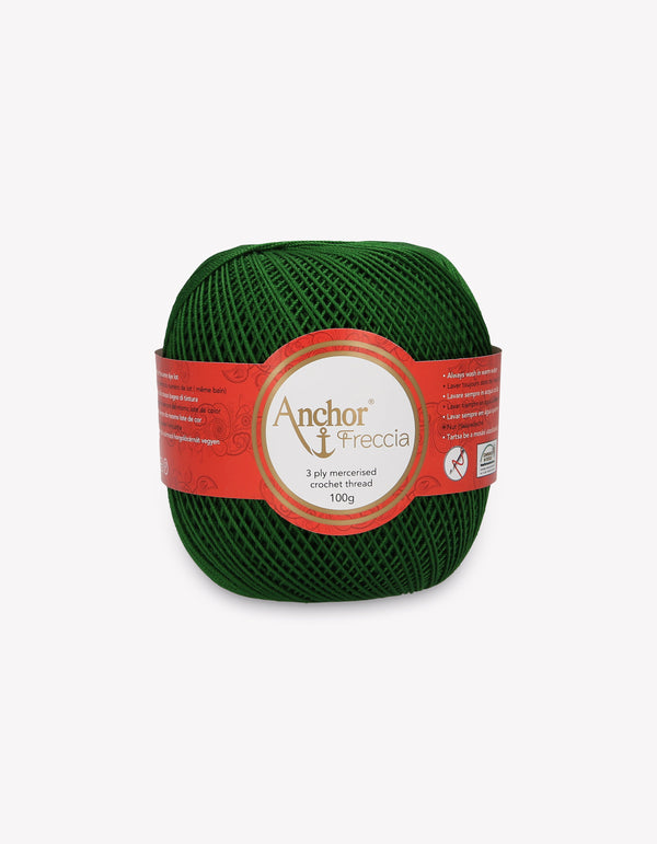 Anchor Freccia 6 Crochet Yarn 3ply 100g Ball - Dark Green (0322)