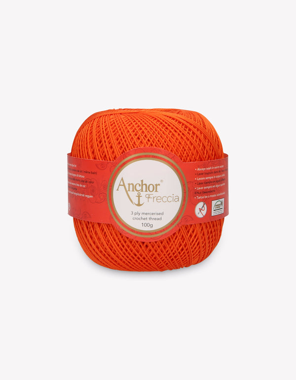Anchor Freccia 6 Crochet Yarn 3ply 100g Ball - Dark Orange (0330)
