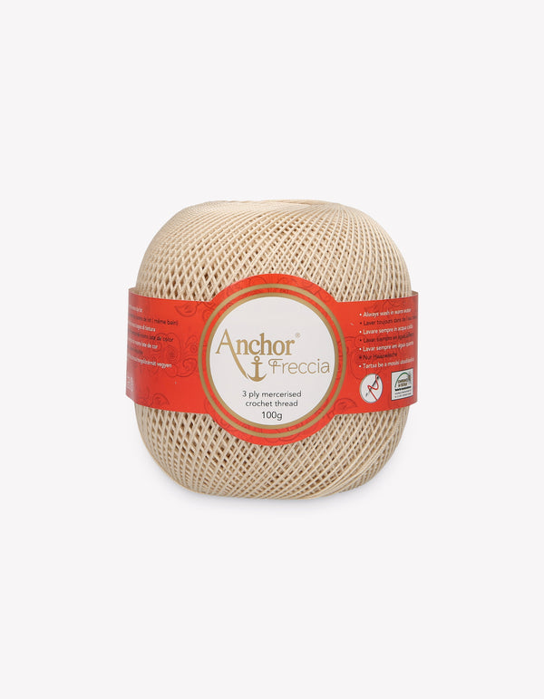 Anchor Freccia 6 Crochet Yarn 3ply 100g Ball - Beige (0387)