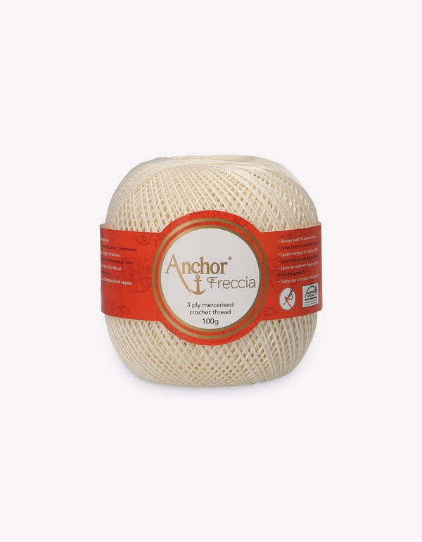 Anchor Freccia 6 Crochet Yarn 3ply 100g Ball - Cream (6650)
