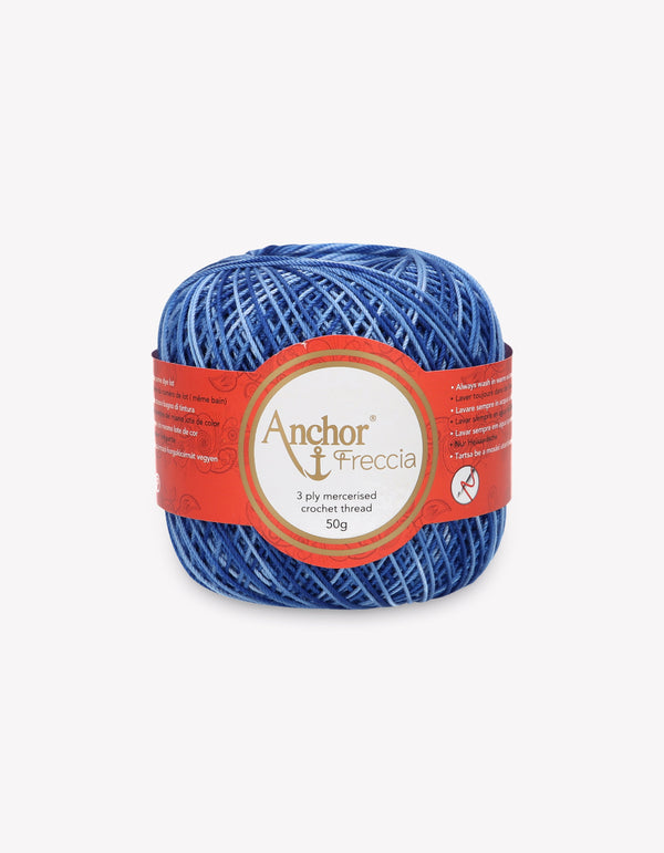 Anchor Freccia 6 Multicolour Crochet Yarn 3ply 50g Ball - Blue (1210)