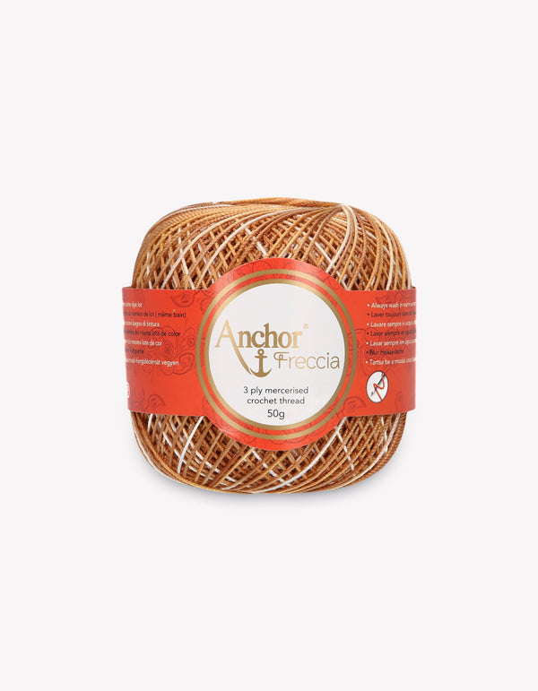 Anchor Freccia 6 Multicolour Crochet Yarn 3ply 50g Ball - Brown (1216)