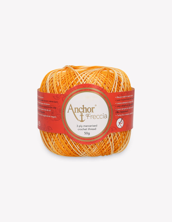 Anchor Freccia 6 Multicolour Crochet Yarn 3ply 50g Ball - Orange (9429)