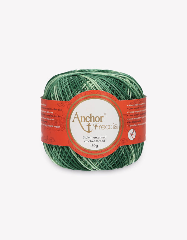 Anchor Freccia 6 Multicolour Crochet Yarn 3ply 50g Ball - Green (9432)