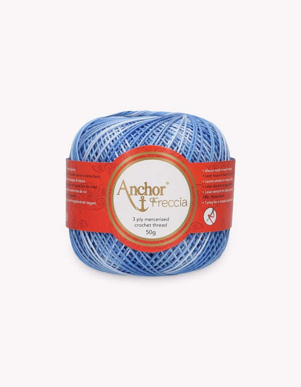 Anchor Freccia 6 Multicolour Crochet Yarn 3ply 50g Ball - Blue (9434)