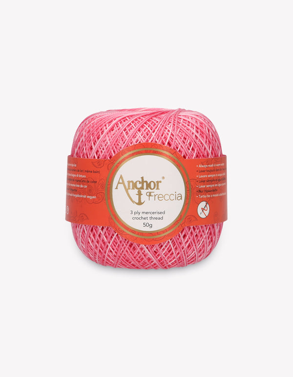 Anchor Freccia 12 Multicolour Crochet Yarn 3ply 50g Ball - Pink (1201)