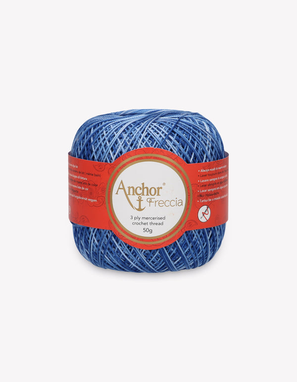 Anchor Freccia 12 Multicolour Crochet Yarn 3ply 50g Ball - Blue (1210)