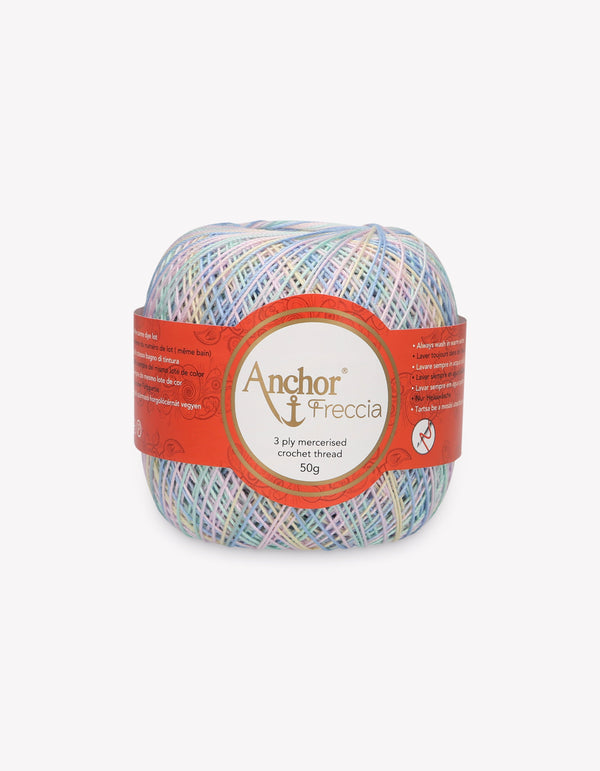 Anchor Freccia 12 Multicolour Crochet Yarn 3ply 50g Ball - Pastel Mixed (9427)