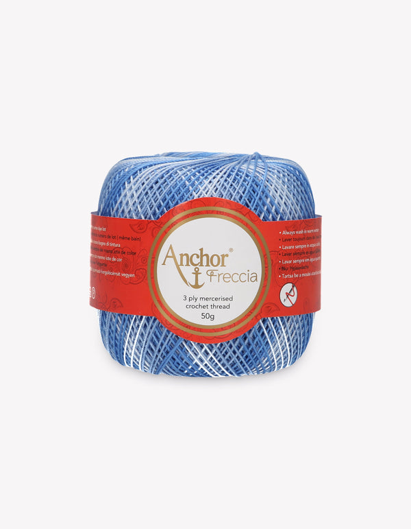 Anchor Freccia 12 Multicolour Crochet Yarn 3ply 50g Ball - Blue (9434)