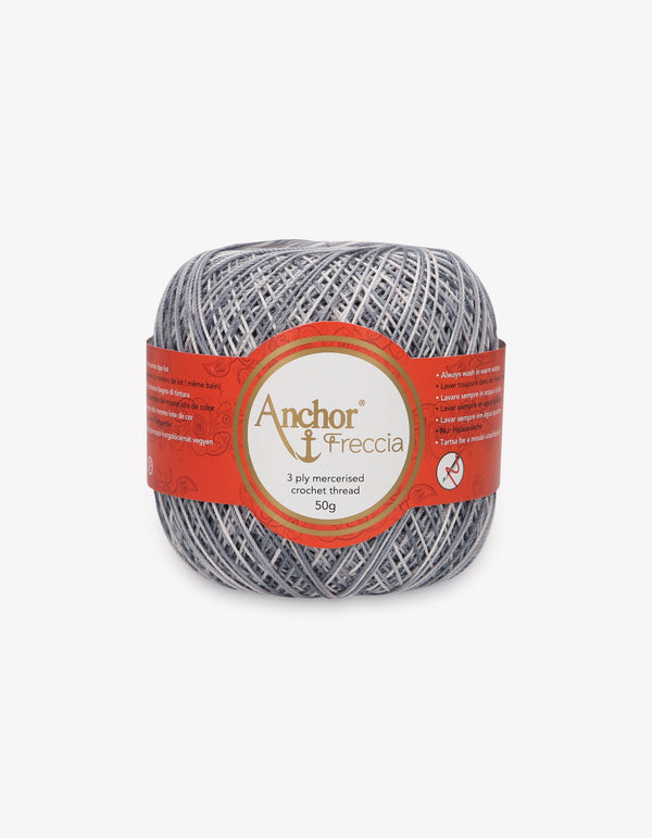 Anchor Freccia 12 Multicolour Crochet Yarn 3ply 50g Ball - Grey (9445)