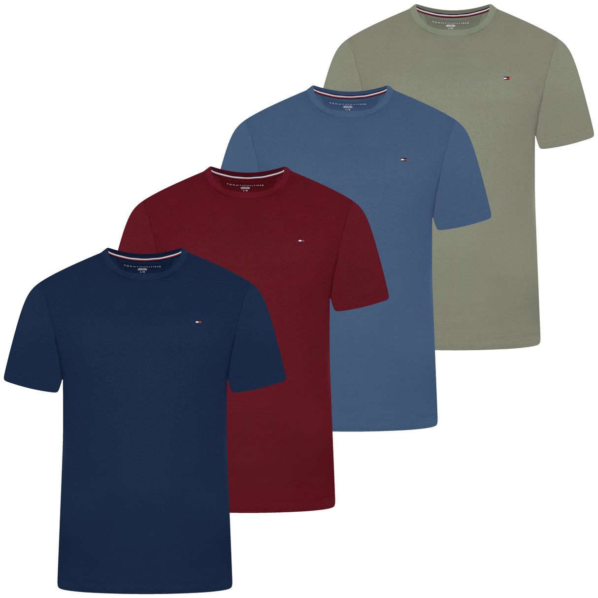 Tommy Hilfiger Flag Embroidery Fitted Crew Neck T-Shirt