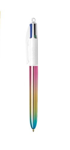 BIC 4 Colours Gradient Ballpoint Pen 1.0mm Tip Multicolour Barrel Black/Blue/Green/Red Ink (12pk)