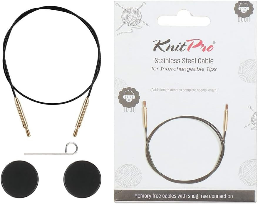 KnitPro Cable Fixed Interchangeable Black/Matte Gold 76cm