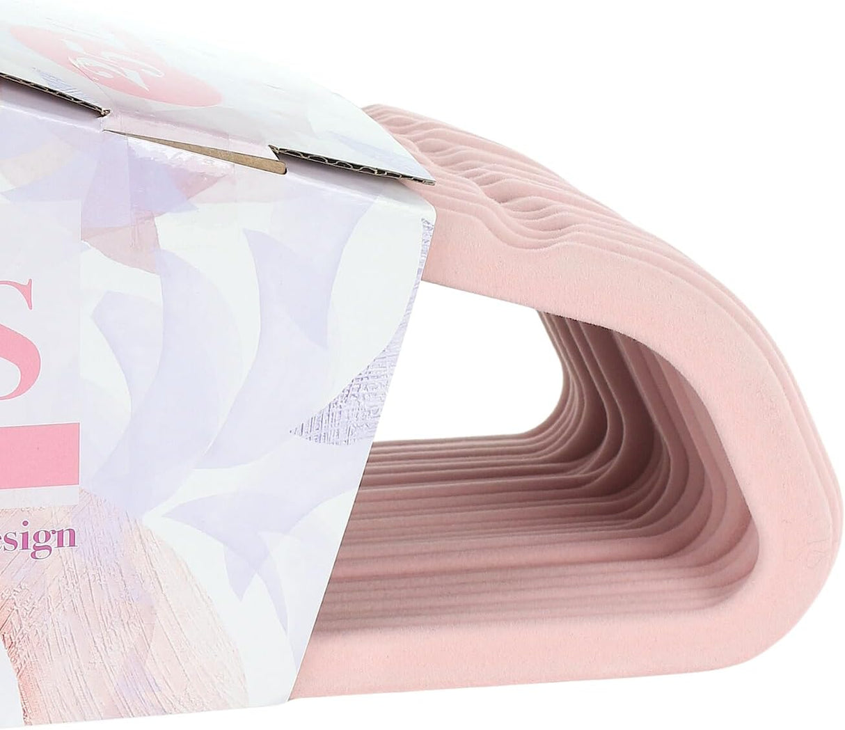 Velvet Covered Slimline Clothes Hangers Pink (25pk)