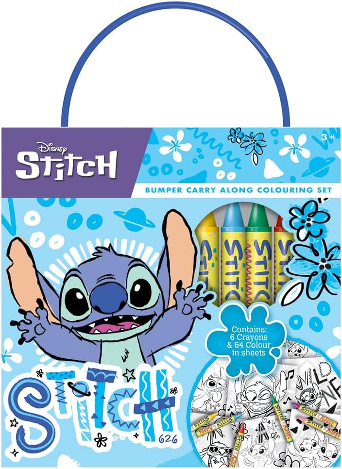 Disney Stitch Bumper Carry Along Colouring Set