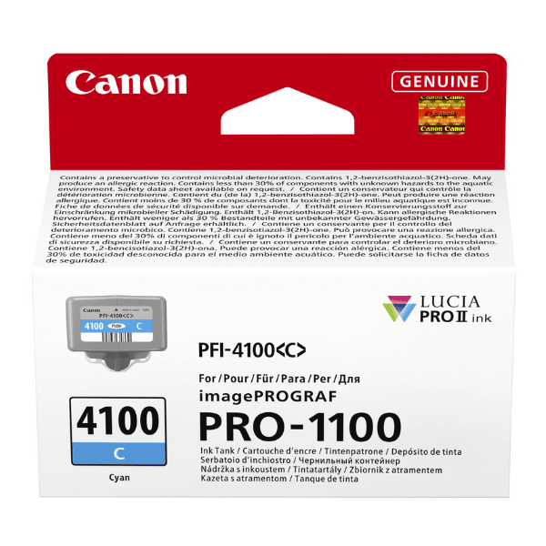 Canon PFI-4100C Cyan Ink Cartridge for imagePROGRAF Pro 1100