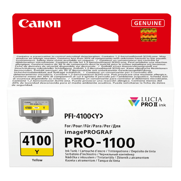 Canon PFI-4100Y Yellow Ink Cartridge for imagePROGRAF Pro 1100