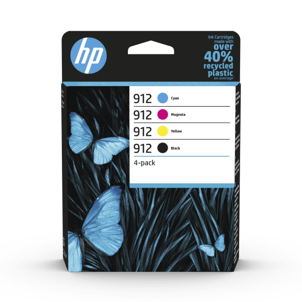 HP 912 Black/Cyan/Magenta/Yellow Standard Capacity Ink Cartridge Multipack for HP OfficeJet Pro 8010/8020