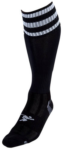 Precision 3 Stripe Pro Football Socks Junior - Black/White (UK J12-2)