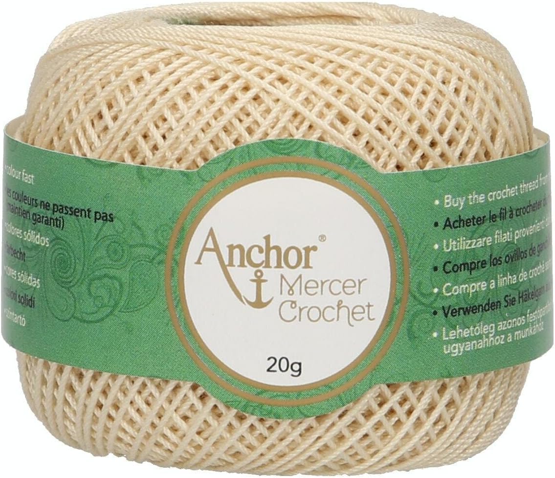 Anchor Mercer 80 Crochet Yarn 6ply 20g Ball - Beige (0387)