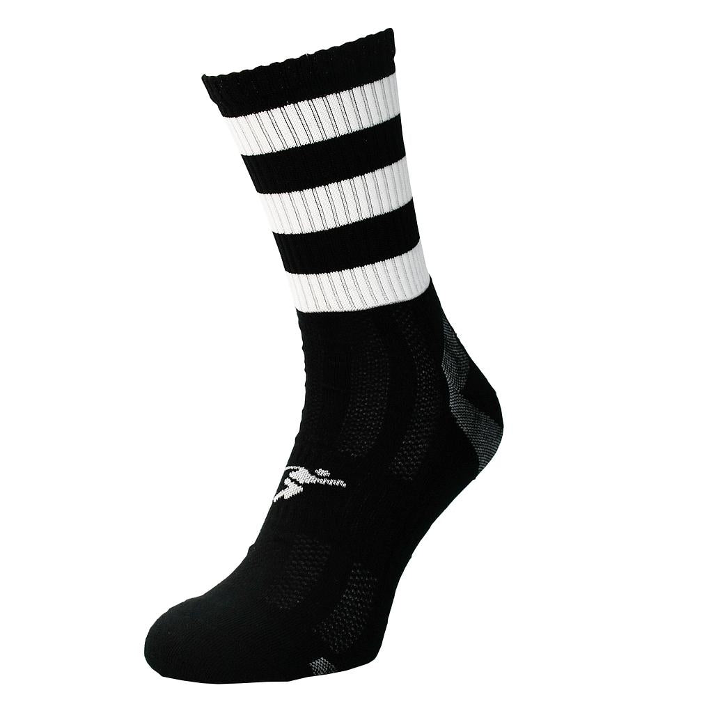 Precision Pro Hooped GAA Gaelic Mid Socks Junior - Black/White (Size J12-2)