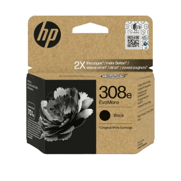 HP 308e EvoMore Black Ink Cartridge for HP Envy 6110/6120/6130/6520/6530