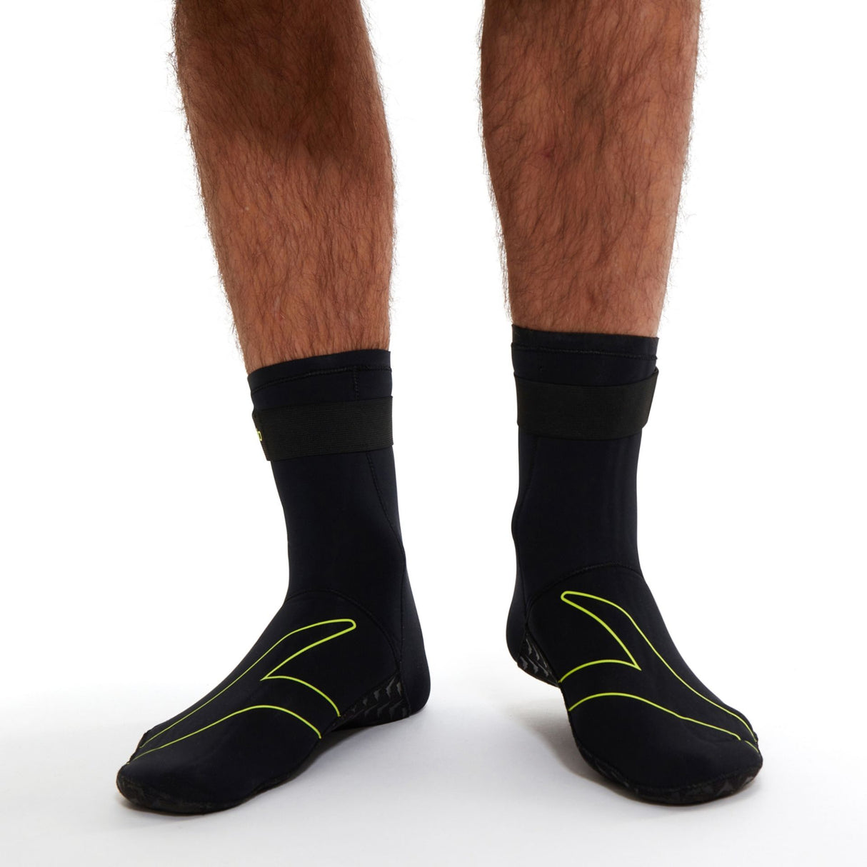 Speedo Open Water Neoprene Swim Socks - Black/Fluo Yellow (M)