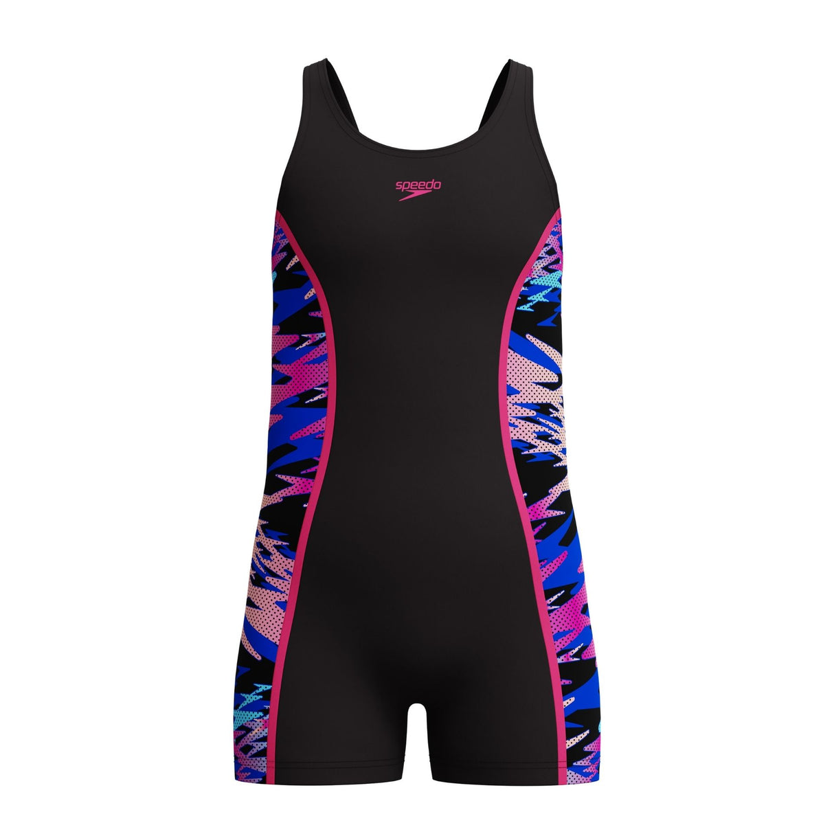 Speedo Hyperboom Splice Girls Legsuit Swimsuit Junior - Black/Pink (5-6yrs)