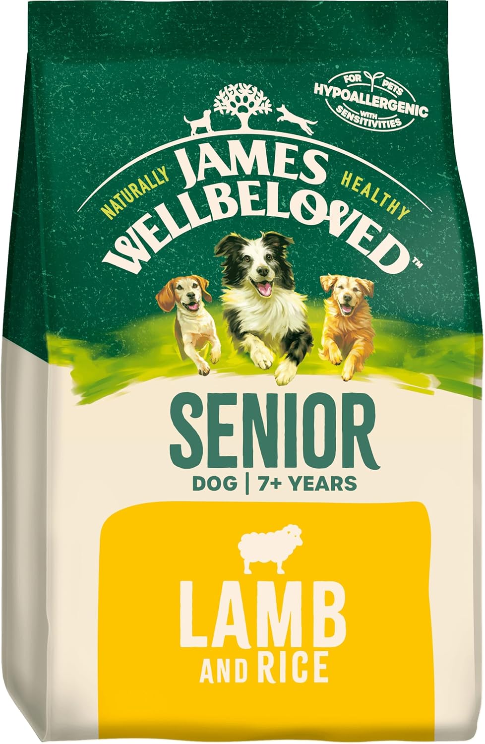 James Wellbeloved Adult Senior Dry Dog Food - Lamb & Rice Kibble 2kg Bag