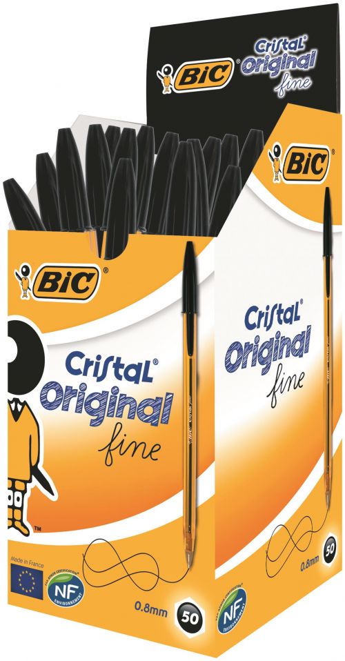 BIC Orange Ballpoint Pen 0.8mm Tip Black (50pk)