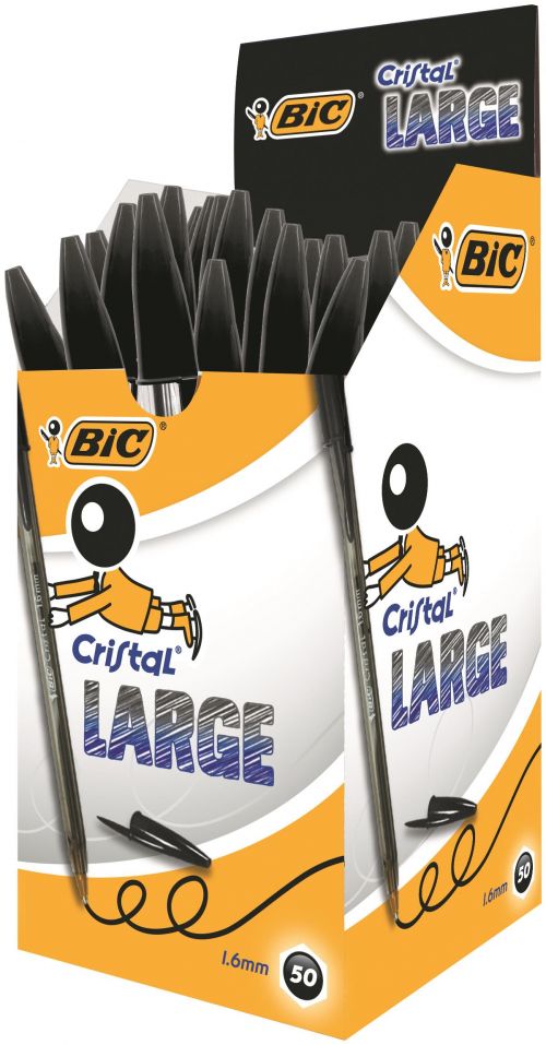 BIC Cristal Original Ballpoint Pen 1.6mm Tip Black (50pk)