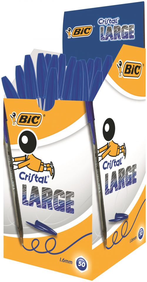 BIC Cristal Original Ballpoint Pen 1.6mm Tip Blue (50pk)
