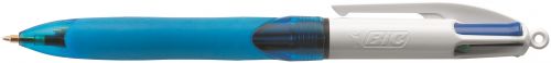 BIC 4 Colours Comfort Grip Ballpoint Pen 1.0mm Tip Blue/White Barrel Black/Blue/Green/Red Ink (12pk)