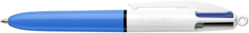 BIC 4 Colours Mini Ballpoint Pen 1.0mm Tip Blue=White Barrel Black/Blue/Green/Red Ink (12pk)